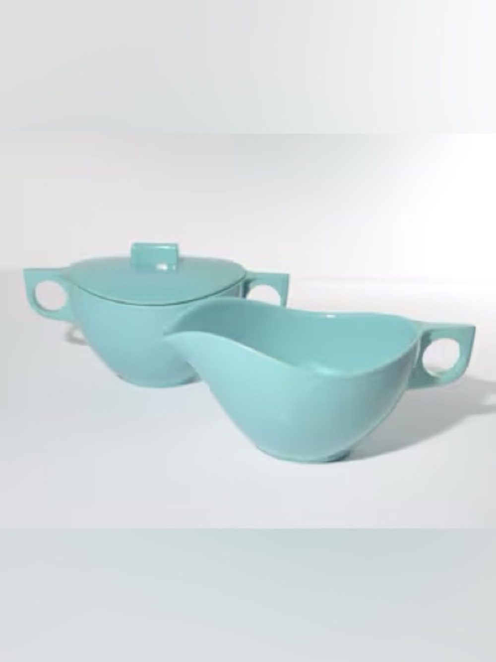 Vintage MCM Melmac Cream & Sugar Set Turqouise